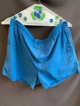 Hampton Beach, Cerulean Blue, Cotton, Polyester, Solid, Drawstring Attached, 2 Side Pockets, 1 Back Pocket