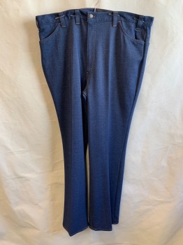 LEVI'S, Denim Blue, Polyester, Top Pockets, Zip Front, F.F,  2 Back Patch Pockets