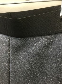 N/L MTO, Gray, Metallic, Black, Poly Vinyl Cloride, Synthetic, Solid, Pants: Bumpy Textured Shiny PVC, 1.5" Wide Black Elastic Waistband, Slim/Skinny Leg, Made To Order