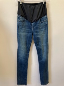 CITIZENS OF HUMANITY, Blue, Cotton, Spandex, Faded, 5 Pckts, Spandex Belly Panel, Skinny Jeans
