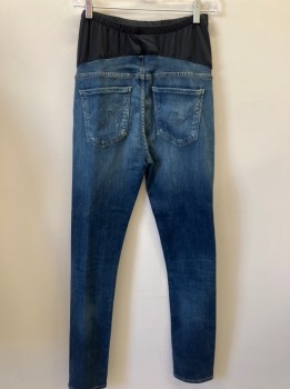 CITIZENS OF HUMANITY, Blue, Cotton, Spandex, Faded, 5 Pckts, Spandex Belly Panel, Skinny Jeans