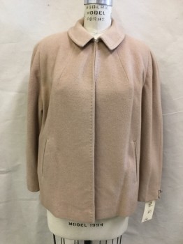 CASHMERE, Camel Brown, Cashmere, Solid, Button Loop at Neck, Collar Attached, Top Stitch, 2 Welt Pocket, Nice Draping at Back Yoke