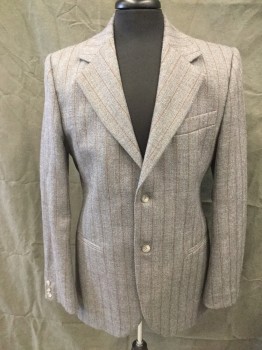 MTO, Blue-Gray, Rust Orange, Wool, Stripes - Pin, Single Breasted, Collar Attached, Notched Lapel, 2 Buttons,  3 Pockets, Multiples, See FC017020