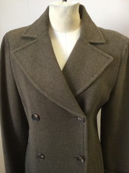 NL , Brown, Tan Brown, Wool, Solid, Double Breasted, Self Ribbed, Brown and Golden Brown Weave, Peaked Lapel, Cuffs, Slit Pockets