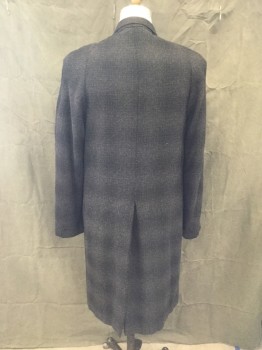 N/L, Gray, Black, Wool, Plaid, Single Breasted, Button Front, Collar Attached, Notched Lapel, 2 Pockets, Long Sleeves, Panel 1/2 Cuff Roll Back