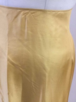 MTO, Mustard Yellow, Silk, Solid, Light and Airy Silk, Long Skirt, Hem to Floor, Binding at Waist, Snaps with Hook and Thread Loop Center Back,