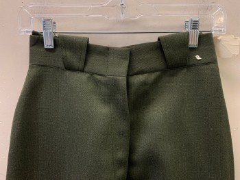 LAW PRO, Olive Green, Polyester, Cotton, Solid, F.F, Zip Front, Belt Loops