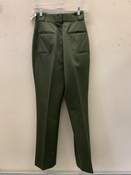 LAW PRO, Olive Green, Polyester, Cotton, Solid, F.F, Zip Front, Belt Loops