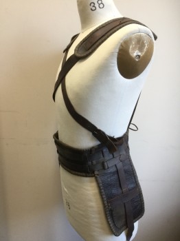 MTO, Dk Brown, Leather, Made To Order, Belt with Pockets, or 'Blacksmith' Harness, Sci-fi UPS Delivery Back Brace