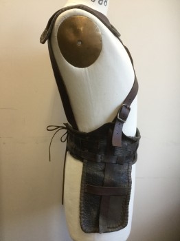 MTO, Dk Brown, Leather, Made To Order, Belt with Pockets, or 'Blacksmith' Harness, Sci-fi UPS Delivery Back Brace