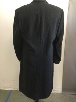 BERT PULITZER, Charcoal Gray, Lt Gray, Wool, Solid, Charcoal with Light Grey , Notched Lapel, Button Front, Slit Pockets, Back Slit