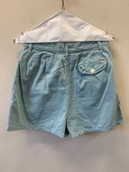 JORDACHE, Baby Blue, Cotton, Solid, Pleated Front, Side Pockets, Zip Front, Belt Loops,