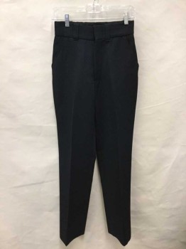 AMERICAN MODE, Midnight Blue, Polyester, Solid, Women's Police Pant, Flat Front, Zip Fly, 4 Pockets