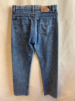 LEVI'S , Blue, Cotton, Solid, Stone Washed, Denim Twill, Flat Front, 5 Pckts, Zip Fly, Straight Leg,