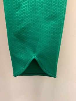 MTO, Kelly Green, Polyester, Geometric, Self Honeycomb Pattern, Elastic Waistband, Space Clam Diggers, Novelty Hem