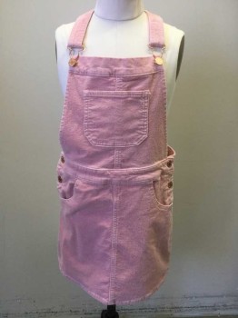 ART CLASS, Pink, Cotton, Spandex, Solid, Jumper, Pink Corduroy, 3 Pockets, 2 Copper Button on the Side