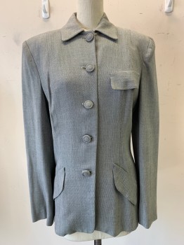 NL, Gray, Wool, Heathered, L/S, Button Front, C.A., Pocket Flap,