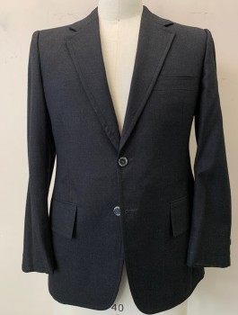 LUCASINI, Charcoal Gray, Wool, Solid, 2 Button, Flap Pockets, Single Vent, Includes Self Belt This Makes It A 4 PIECE Suit