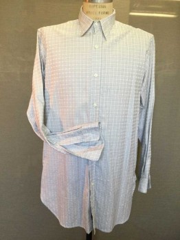 DARCY, White, Lt Blue, Black, Cotton, Plaid, Long Sleeves, Collar Attached, Button Front, Cuffs Require Links, Multiples,