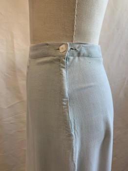 NL, Lt Blue, Cotton, Solid, Below Knee Length, Side Zipper & Pearl Button Closure, Small Side Slits, Darted