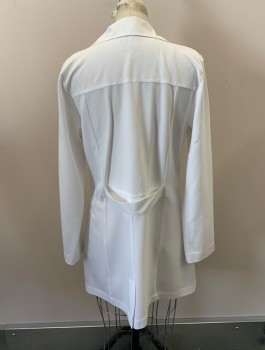 META PRO, White, Polyester, Rayon, Solid, C.A., Notched Lapel, 3 Buttons, 3 Pockets, Belted Back,