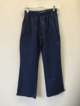 DICKIES, Navy Blue, Cotton, Polyester, Solid, Elastic Waist, 2 Side Seam Pockets & 1 Tiny Patch Pocket in Back