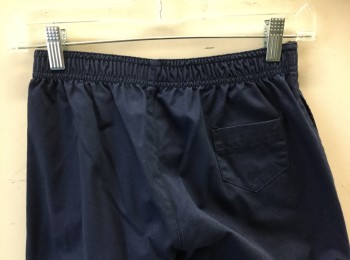DICKIES, Navy Blue, Cotton, Polyester, Solid, Elastic Waist, 2 Side Seam Pockets & 1 Tiny Patch Pocket in Back