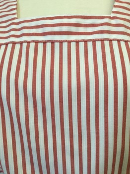 MEDLINE, Red, White, Polyester, Cotton, Stripes, Candy Striper Pinafore