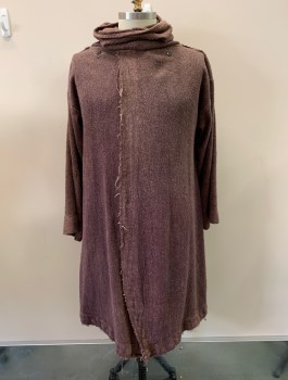 NL, Brown, Cotton, Solid, Cowl Neck, L/S, *Aged/Distressed*