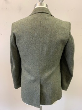 MARK COSTELLO, Olive Green, Brown, Blue, Black, Wool, Tweed, Single Breasted, 3 Buttons,  Notched Lapel, 3 Pockets, See Fc052049