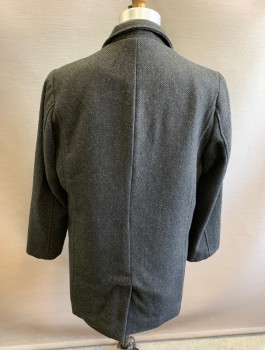 ZARA BOYS, Charcoal Gray, Polyester, Acrylic, Birds Eye Weave, Boys, 3 Buttons, Notched Lapel, 3 Pockets, Black Quilted Lining, Above Knee Length