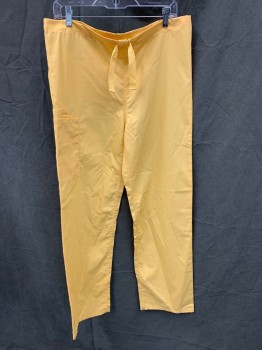 CHEROKEE, Yellow, Poly/Cotton, Solid, Drawstring Waistband, 1 Back Pocket, 2 Cargo Pockets