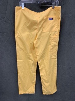 CHEROKEE, Yellow, Poly/Cotton, Solid, Drawstring Waistband, 1 Back Pocket, 2 Cargo Pockets