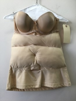 MTO, Beige, Synthetic, Solid, with Bra Insert, Strapless