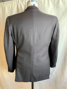 DORMANS, Chocolate Brown, Wool, Solid, Single Breasted, Collar Attached, 3 Pockets, 2 Buttons