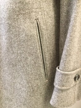FUTTERSTOFF, Beige, Wool, Viscose, Single Breasted, 4 Buttons, Piping at Shoulder, Top Stitching Details, 2 Pockets, Heathered