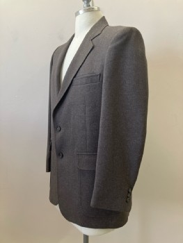 ACTION MASTER, Heather Brown, Solid, C.A., Notched Lapel, B.F., 3 Pockets, Back Vent