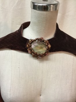 N/L, Red Burgundy, Plum Purple, Organza/Organdy, Solid, Velvet with Self Dimond Print with Large Gold Sheer Stone with Brass, Sparkle Rhinestone Detail