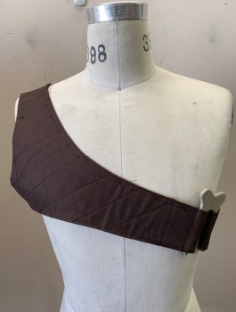 N/L MTO, Brown, Nylon, Solid, Quilted Stitching, Has 1 Armhole, Closure at Other Side is Gray "Bone" That Hooks Into Loop, Made To Order, Goes with Belt (CF018788)