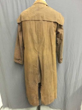 DRIZA BONE, Dk Brown, Brown, Cotton, Solid, Oil Cloth, Aged/Distressed,  Snap Front, Small Caplet, 2 Pockets, Cowboy,
