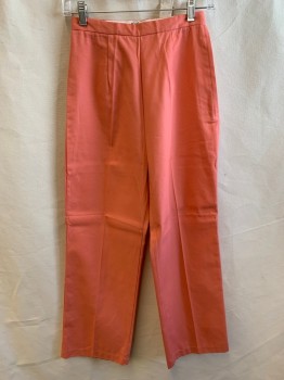 J FIELDS, Coral Pink, Poly/Cotton, Solid, Side Zipper, Hook N Eye Closure, Adjustable Waistband Strap and Buttons