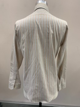 NL, Beige, Baby Pink, Brown, Goldenrod Yellow, Cyan Blue, Poly/Cotton, Stripes - Pin, C.A., Button Front, L/S, 1 Pocket