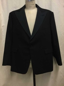 MTO, Navy Blue, Wool, Silk, Solid, Made To Order, Navy, Silk Faille Peaked Lapel, 1 Button, 3 Pockets, Multiples, See FC020516