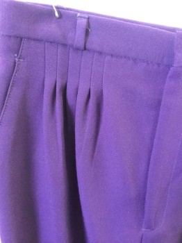 LORD ISAACS, Aubergine Purple, Wool, Solid, Multi-pleated Front, Belt Loops, 2 Pockets, Stirrups