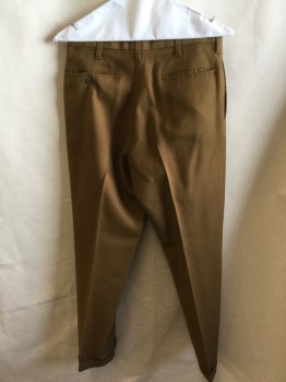 A-1 KOTZIN CO., Camel Brown, Polyester, Cotton, Stripes - Diagonal , 1" Waistband with Belt Hoops, Flat Front, Zip Front, 4 Pockets, with Cuff Hem