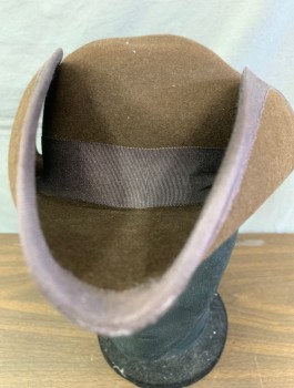 N/L MTO, Brown, Wool, Solid, Felt, Brown Grosgrain Band and Edging, Linen Lining Inside, Made To Order Reproduction