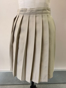 FRENCH TOAST, Khaki Brown, Polyester, Solid, Pleats, Side Zip,