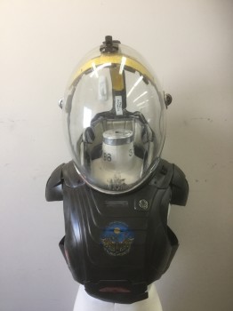 MTO, Brown, Black, Plastic, Solid, Hard Shell Harness to Hold Helmet. Side Attachments, Magnet Cases Over Old Phones to Light Face