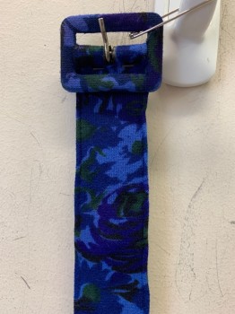 N/L, Midnight Blue, Purple, Cotton, Rayon, Floral, Belt Goes with Matching Dress, Square Jersey Buckle
