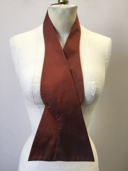 MTO, Copper Metallic, Silk, Solid, Scarf - Shiny Copper Silk Bow Tie Shape, Fantasy 1880-1895, Western